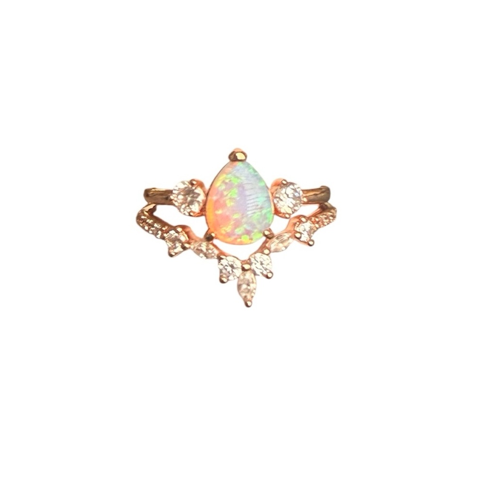 Bomb Party “Imagination is Key” Ring Set 
Fire Opal Rose Gold - RBP8273 - size 6